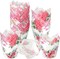 200 Pieces Pink Flower Tulip Cupcake Wrappers Liners Tulip for Baking Flower Liners Mini Cupcake Baking Rustic Birthday Party Decoration for Bridal Shower Wedding Festival Party